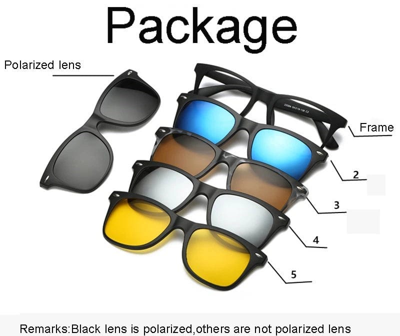 Sunglasses For Men Polarised Magnetic Sunglasses Frame Night Glasses - 3-in-1 Magnetic Polarized Sunglasses 5-in-1 Magnetic Polarized Sunglasses