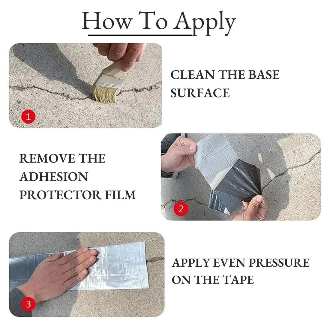 Sealora Aluminium Rubber Tape | Adhesive Waterproof Leakage Tape Aluminium Foil Pipe Repair Tape Extra Long Roll Sealora Waterseal Aluminium Rubber Tape