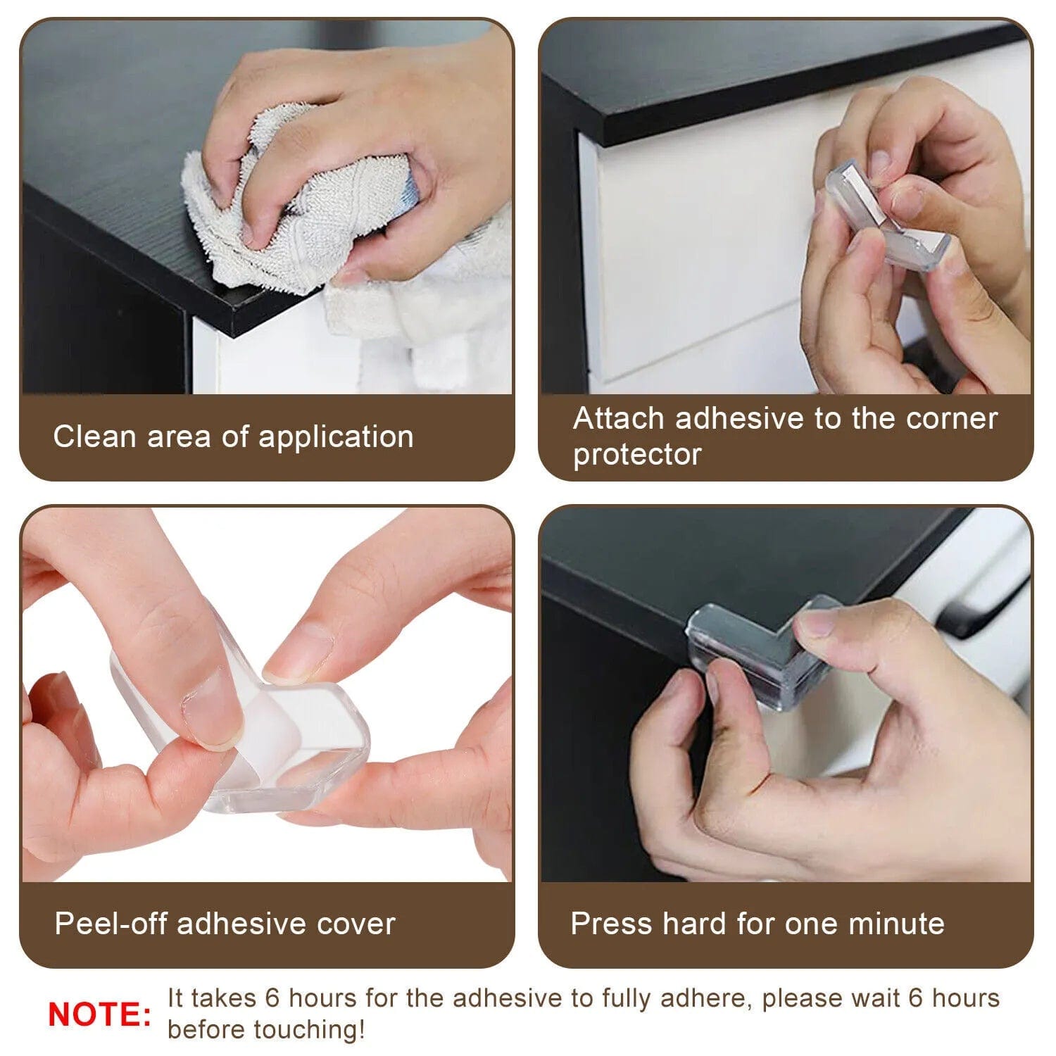 Transparent Anti-collision Corner Cover (Pack of 6) Transparent Anti-collision Corner Cover (Pack of 6)