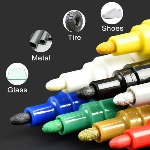 UniMarkerz (Set of 12 Pens) | Marker Pen Highlighter Tire Paint Pen Waterproof UniMarkerz Multipurpose Waterproof Tire Paint Pen (Set of 12 Pens)