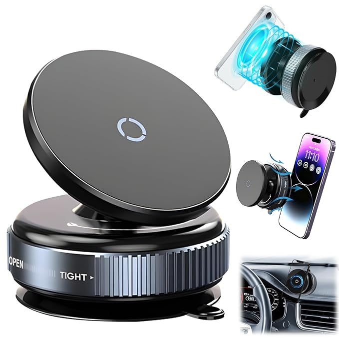 Vacuum Suction Magnetic Phone Mount | Pop Sockets Mag Safe Phone Holder Grip Suction Mount - Accessories - Vacuum Suction Magnetic Mount