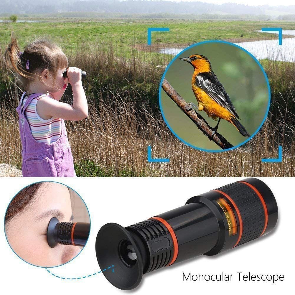 Vision Monocular Telescope Binoculars - 12x HD Optical Zoom Camera Telescope Lens Phone Telescope