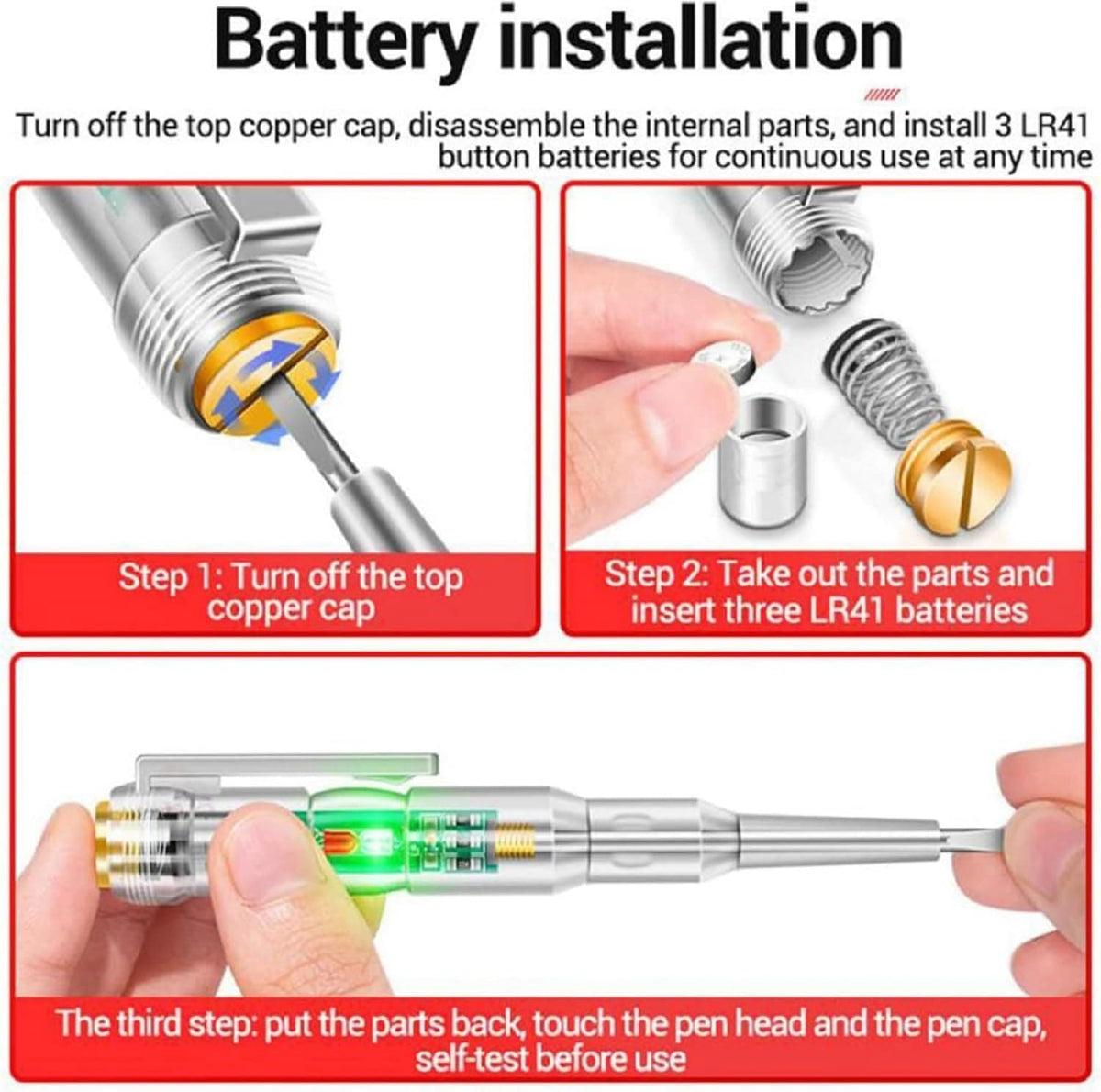 Voltage Tester Pen | Network Tester Electric Meter Voltage Electrical Testing Screwdriver Voltage Tester Pen (Set of 2)