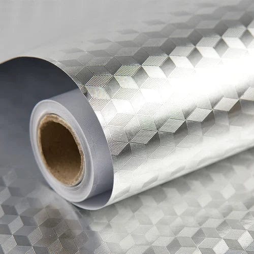 Wallpaper Stickers Home Decor Kitchen Sticker Wallpaper For Walls - Oil-proof Aluminum Kitchen Wallpaper Stickers Silver B / 40cm x 1m Oil-proof Aluminum Kitchen Wallpaper Stickers