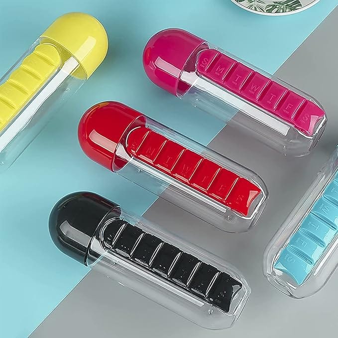 Water Bottle Pill Box Organizer Water bottle Water Bottle Pill Box Organizer