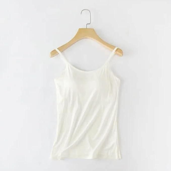 Women's Camisole With Built-in Bra (Pack of 2) | Tank Top Women Cami Ladies Top Sleeveless Dress - Bras - Women'S Loose Cami with Built-in Tank Top (Pack of 2)