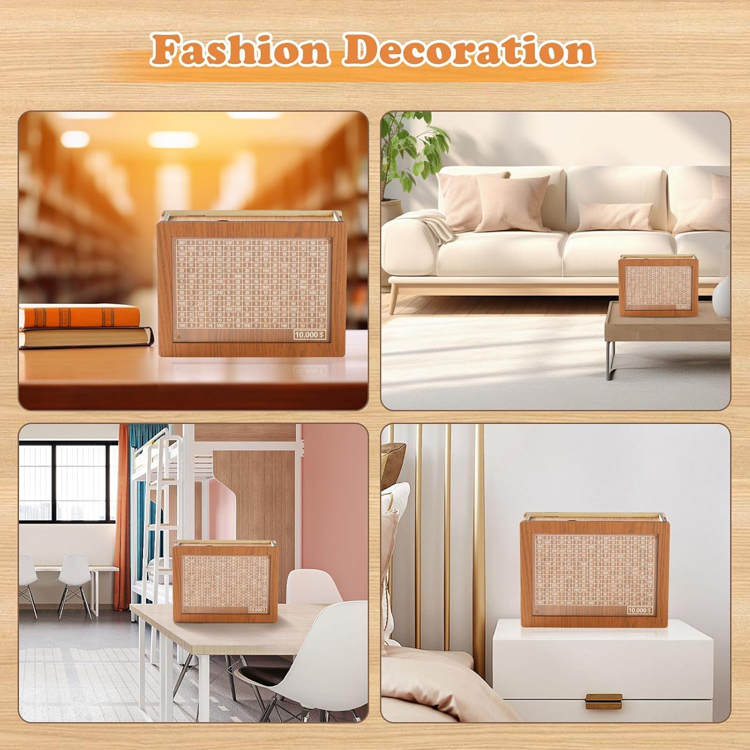 Wooden Money Bank | Money Bank Savings Box Kids Bank Account Coins Bank - Premium Wooden Money Bank