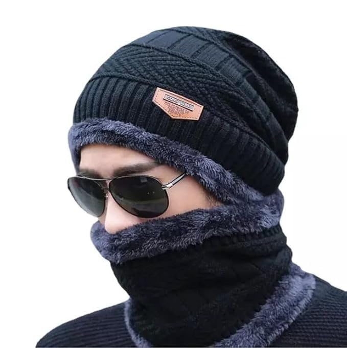 Woolen Cap Set (Unisex) | Winter Beanie Wool Cap For Men And Women Woolen Cap Set (Unisex)