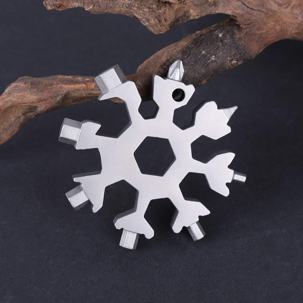 18 in 1 Snowflake Multipurpose Tool All in One Pocket Tool Silver 18-in-1 Snowflake Multi-tool