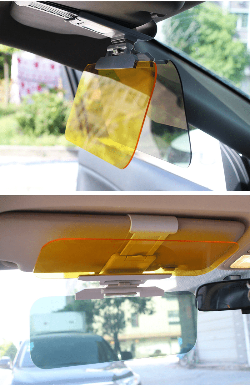 2-in-1 Day & Night Eye Protection Visor | Car Sun Visor Windshield Mirror Protector Anti Glare 2-in-1 Day & Night Eye Protection Visor
