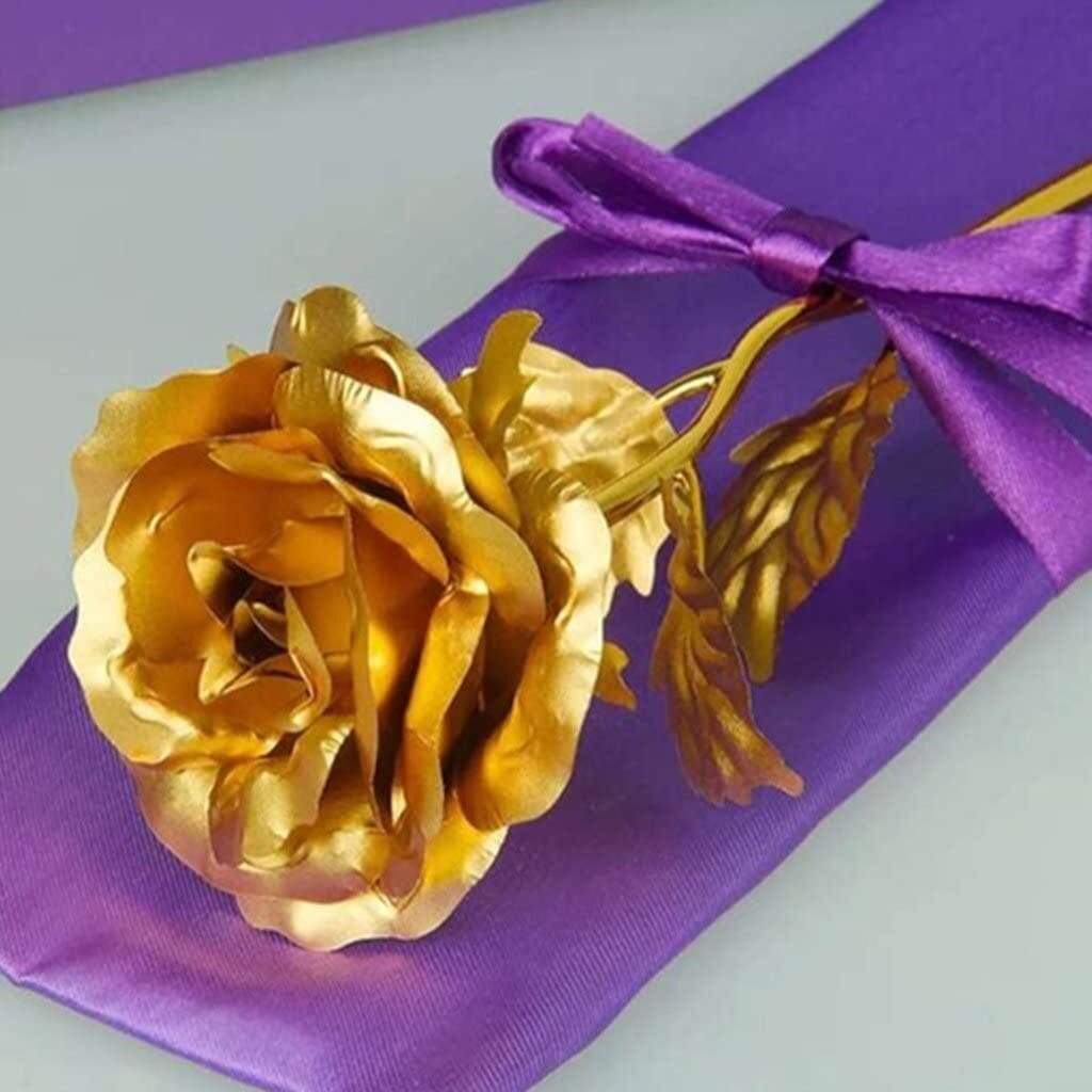24K Gold Plated Rose Gift Flower Gold Dipped Rose Gold Plated Rose