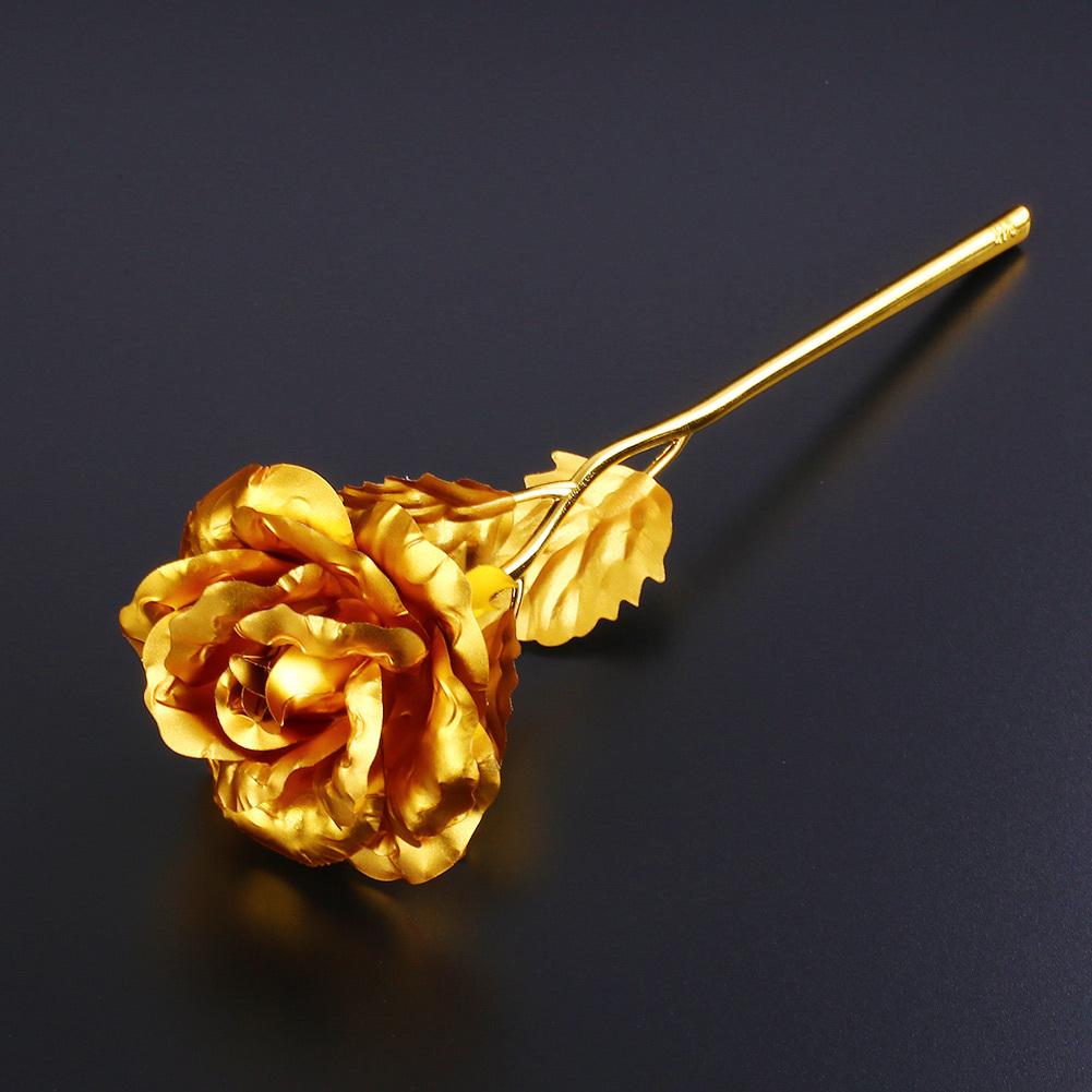 24K Gold Plated Rose Gift Flower Gold Dipped Rose Gold Plated Rose