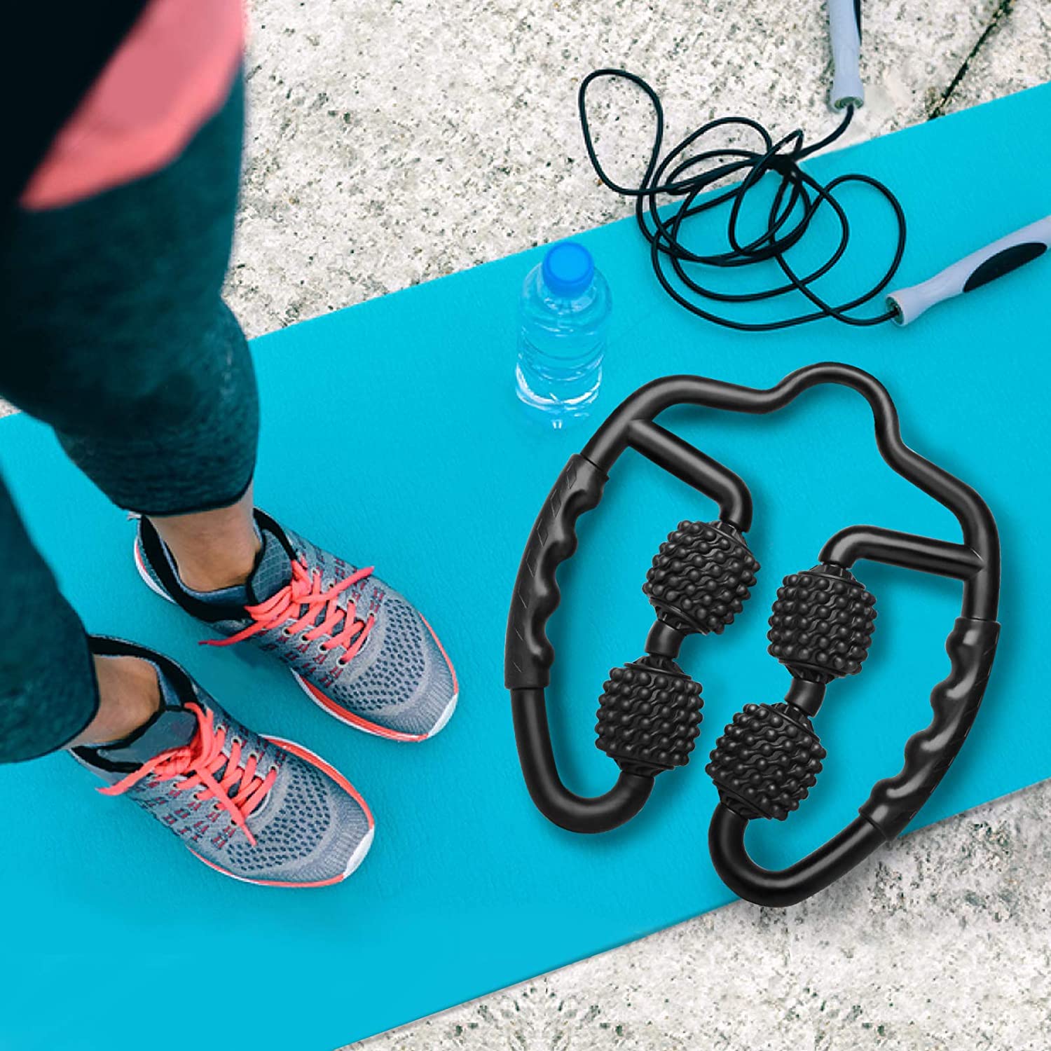 4 Point Massage Foam Roller Best Trigger Point Body Massager Black 4 Point Massage Foam Roller