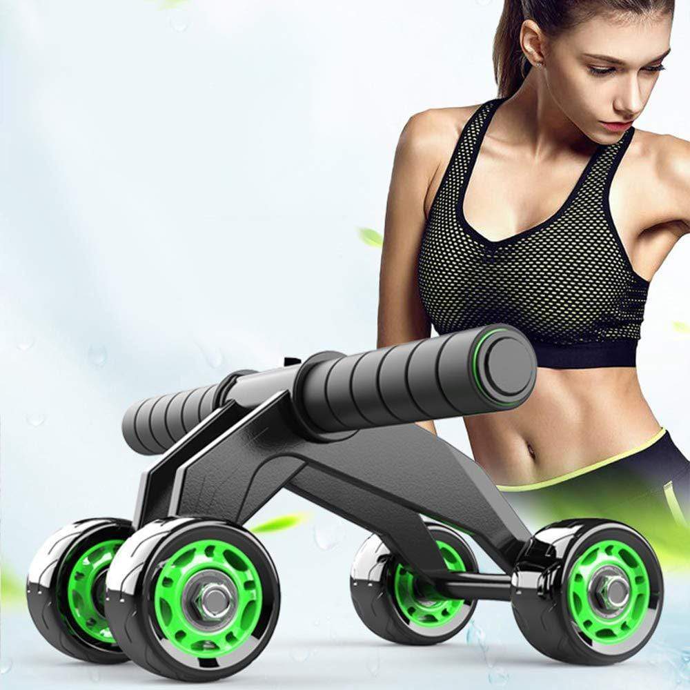 4 Wheel Abs Roller Home Gym Equipment for Workout Green 4 Wheel Abs Roller