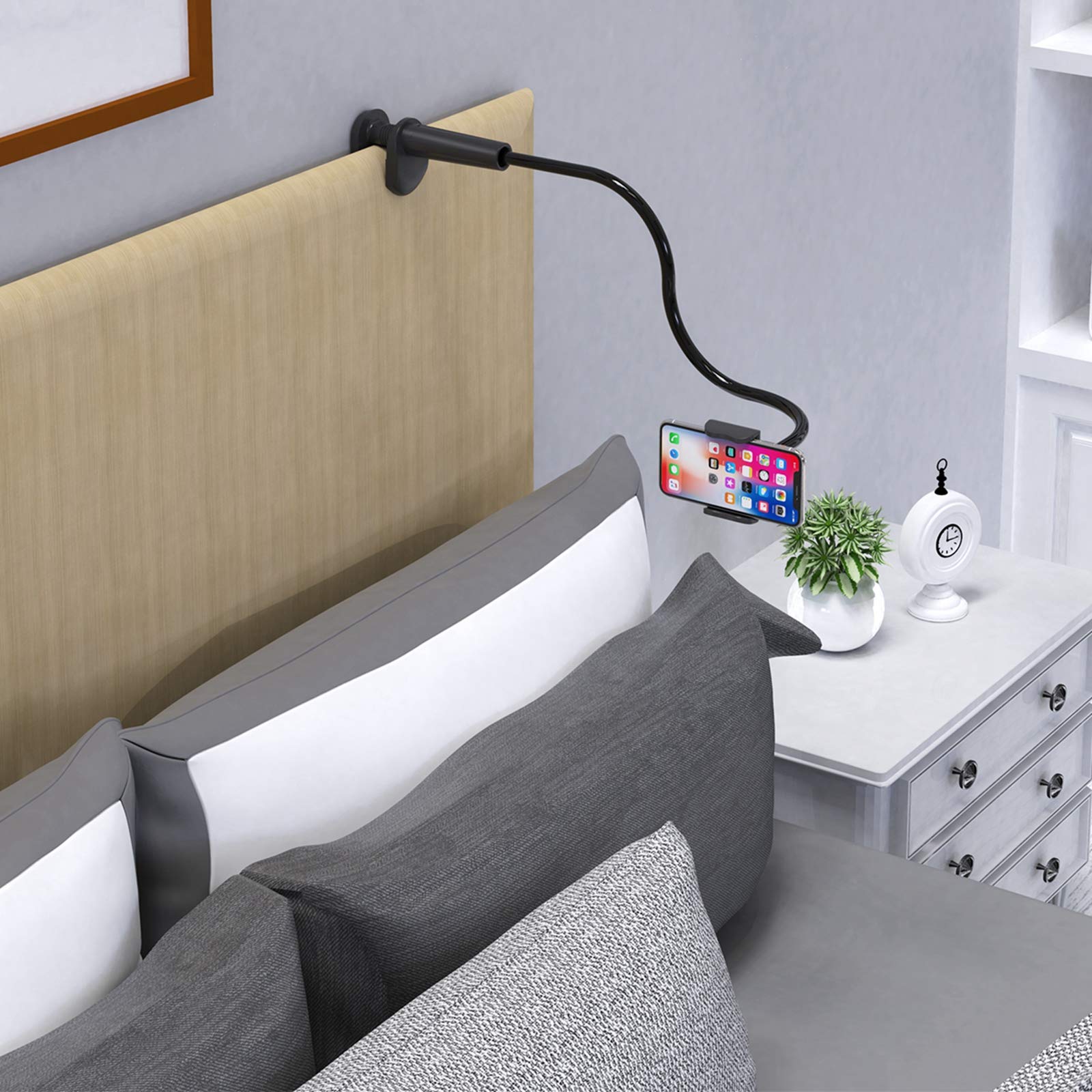 Adjustable Mobile Stand for Table Bed Flexible Phone Holder Black Flexible Phone Holder