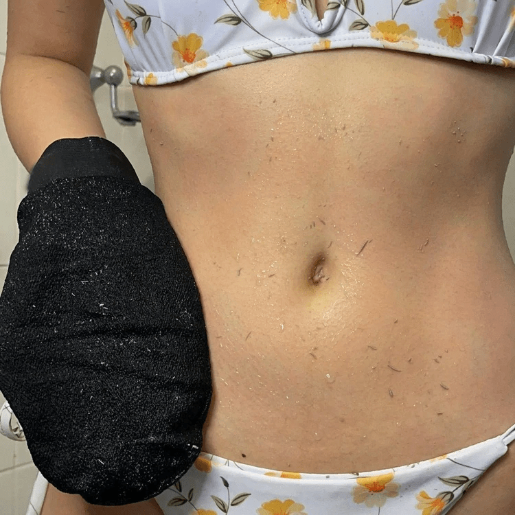 Best Exfoliating Glove For Body Dewy Hours Exfoliating Mitt Charcoal Black Body Exfoliating Glove