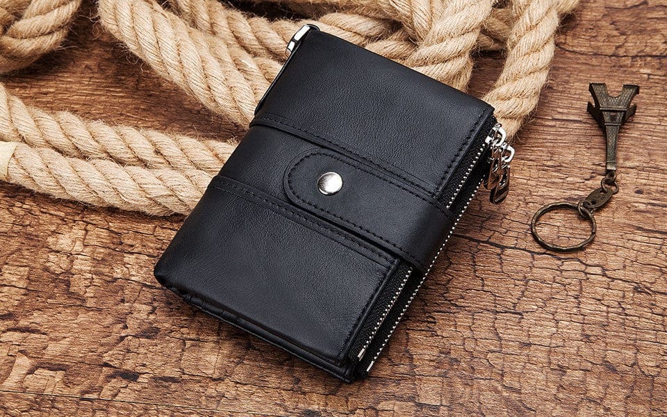 Best Leather Men's Wallet And Card Holder Purse For Men Black Rfid-blocking Leather Men's Wallet