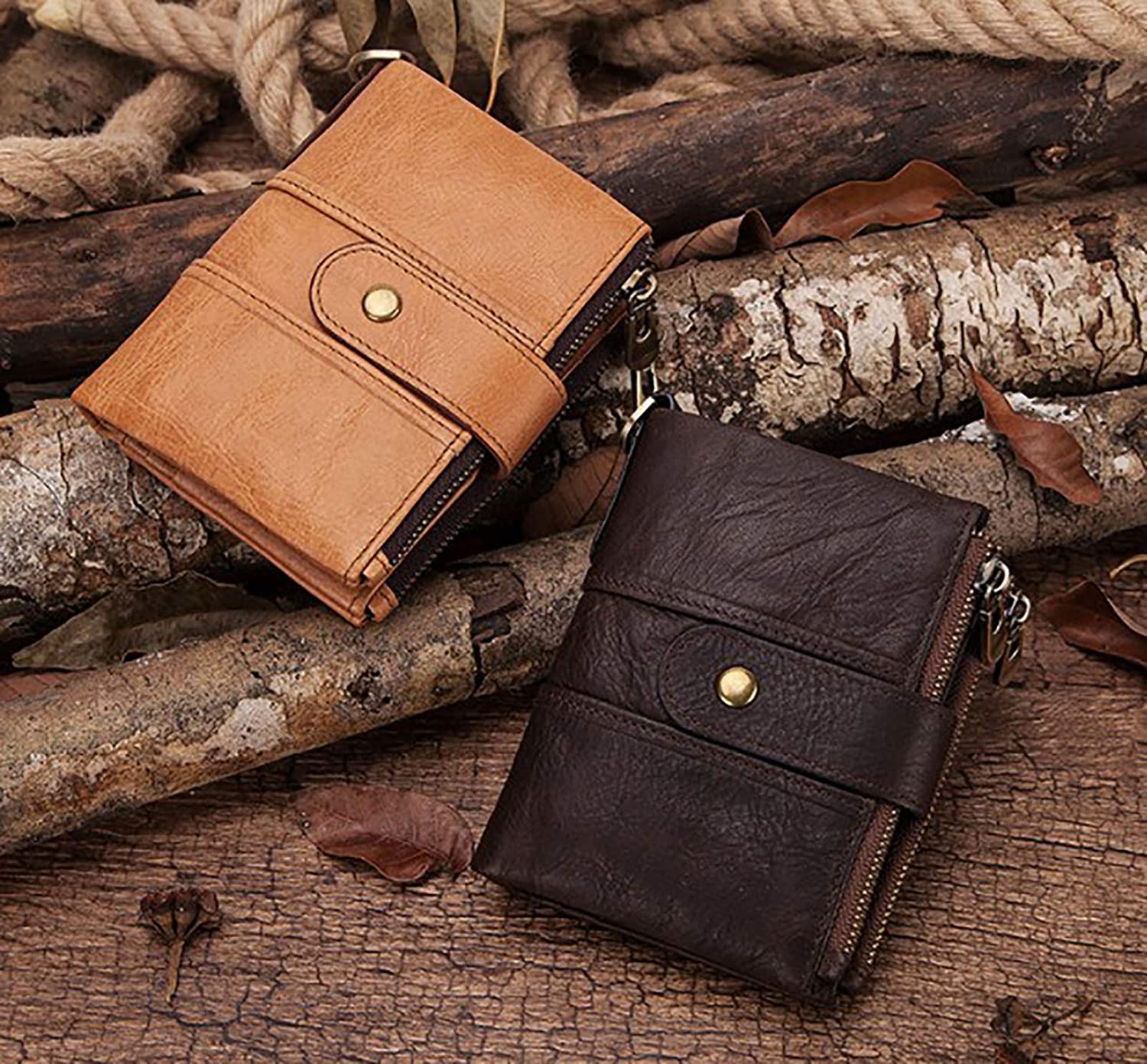 Best Leather Men's Wallet And Card Holder Purse For Men Light Brown Rfid-blocking Leather Men's Wallet