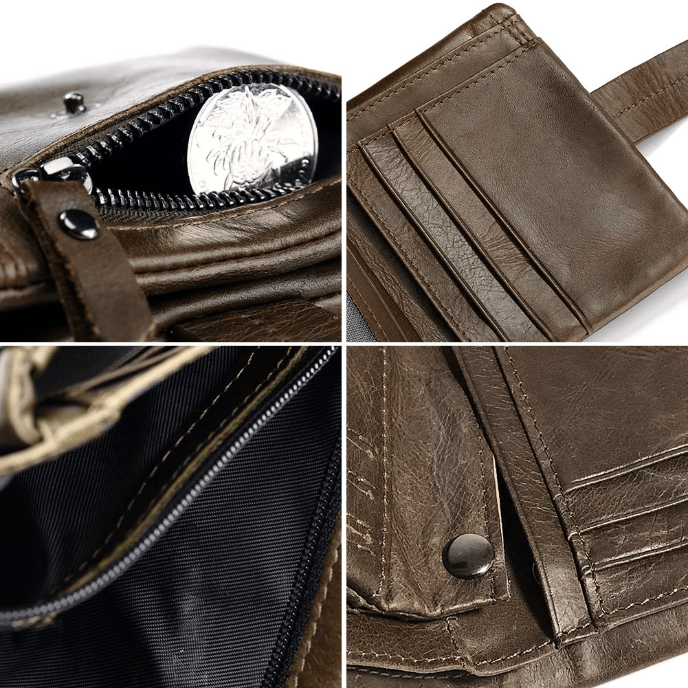 Best Leather Men's Wallet And Card Holder Purse For Men Rfid-blocking Leather Men's Wallet