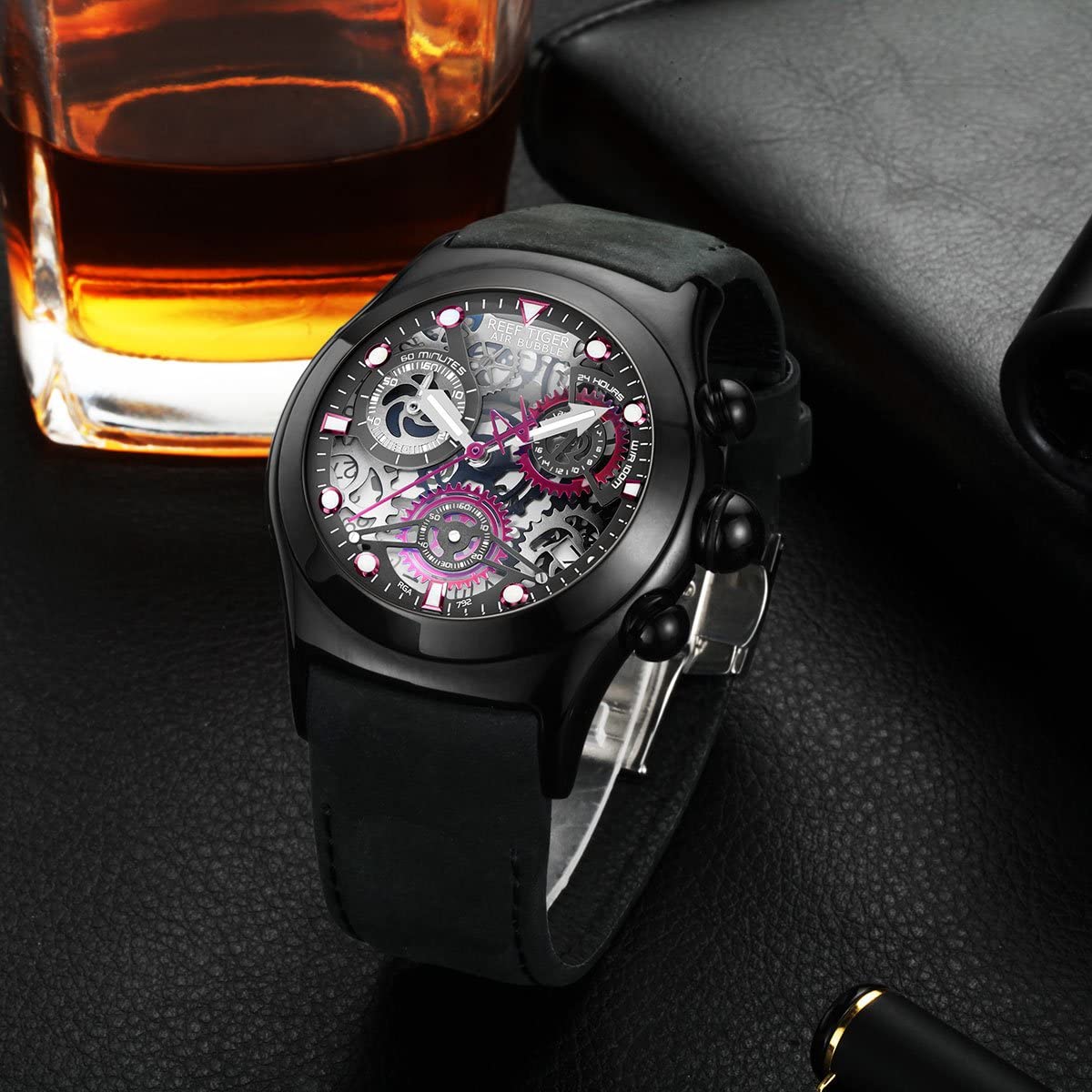 Black Sport Watch for Men Strap Black and Gold Watches Black Sport Watch For Men