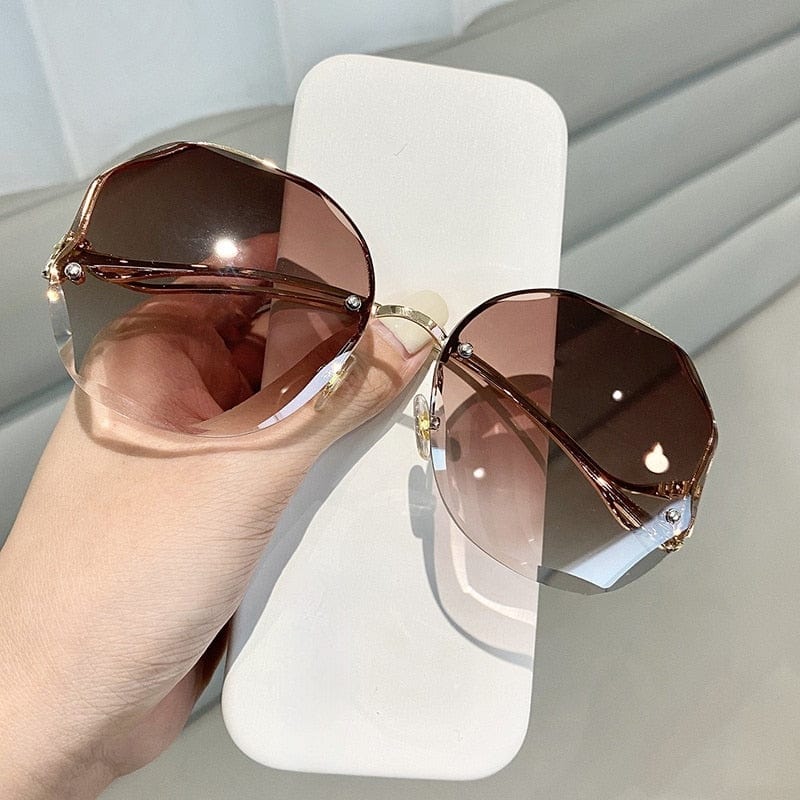 Blue Lens Sunglasses Stylish New Pink Style Sunglasses Metal Frame (Buy 1 Get 1 Free) Brown Sunglasses (Buy 1 Get 1 Free)