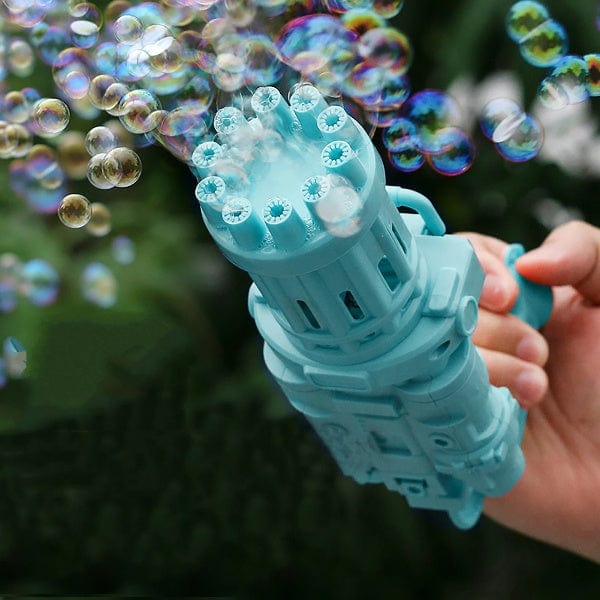 Bubble Machine Gun Automatic Gatling Toy for Kids Blue Bubble Machine Gun