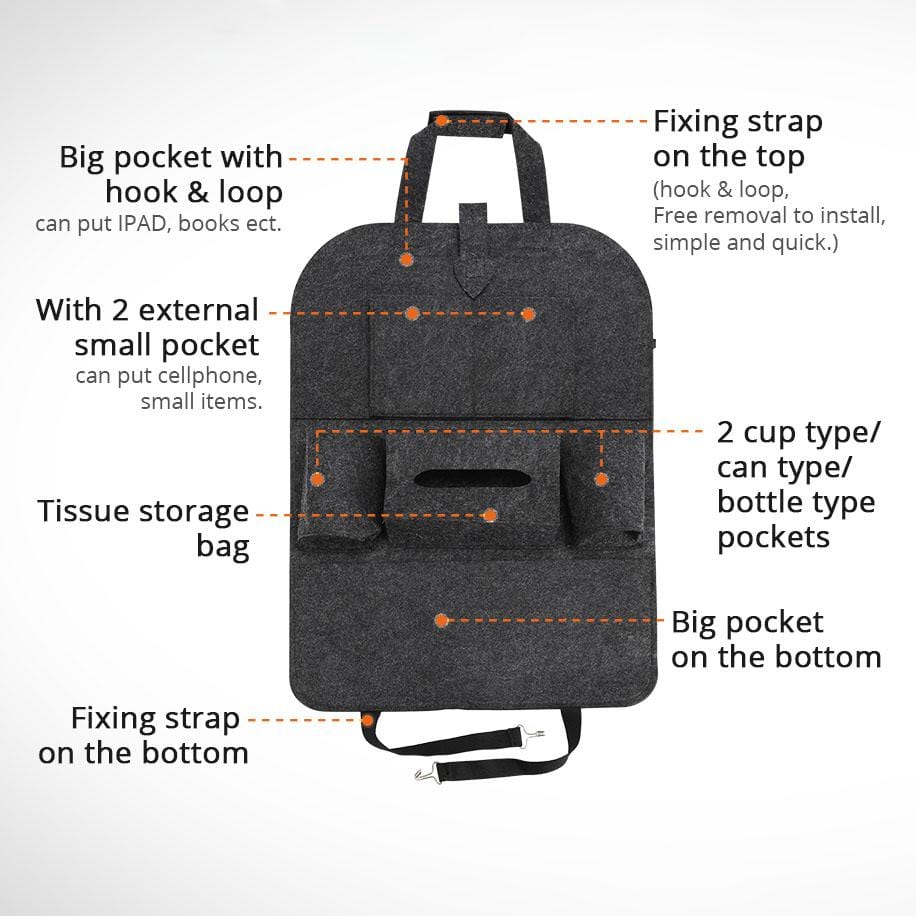 Car Back Seat Organizer Car Storage Hanging Seat Almacenar y ordenar Car Back Seat Organizer