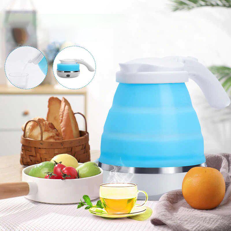 Collapsible Electric Kettle Foldable Water Boiler Travel Portable Electric Kettles Blue Collapsible Electric Kettle