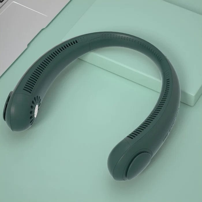 Cooling Rechargable Fan Portable Neck USB Mini Green Portable Neck Fan