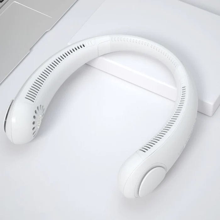 Cooling Rechargable Fan Portable Neck USB Mini White Portable Neck Fan