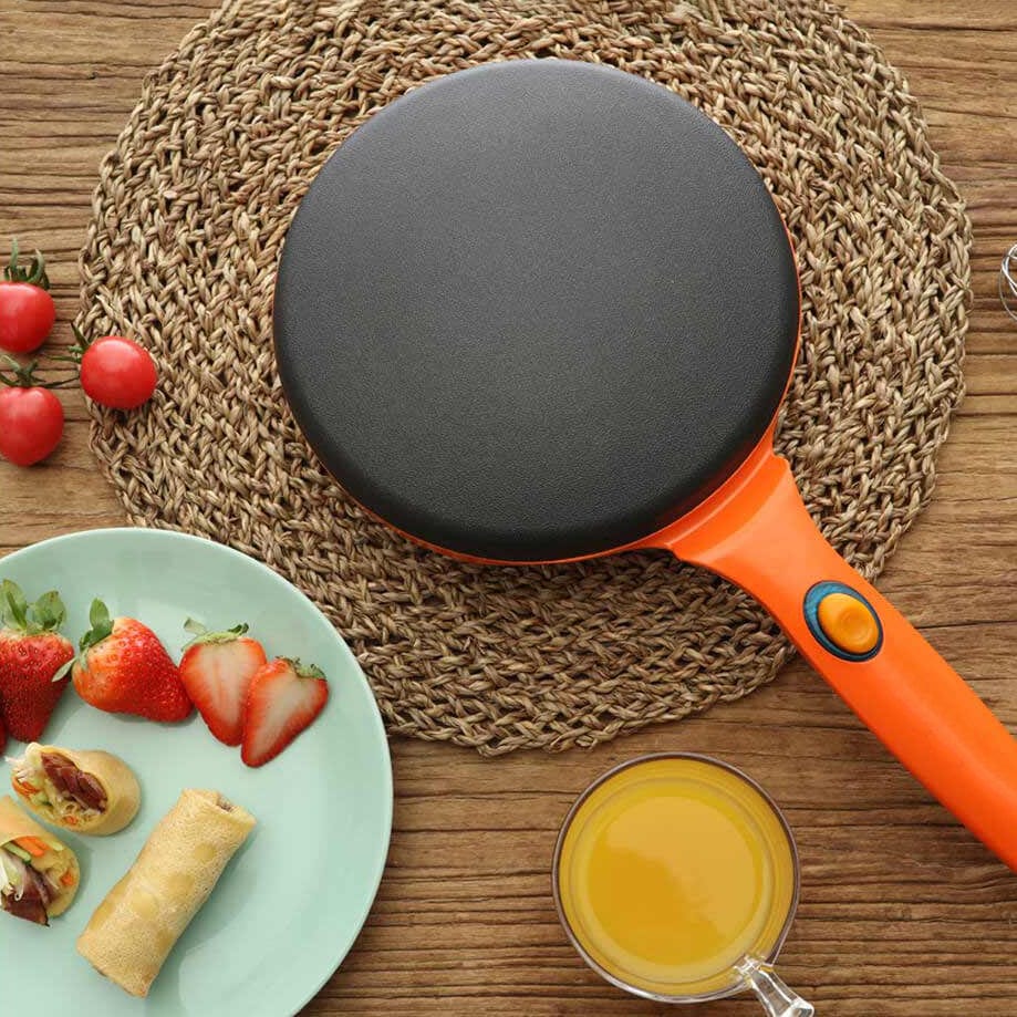 Crepe Maker Machine Electric Pancake Maker Griddle Non Stick Orange Electric Crepe Maker