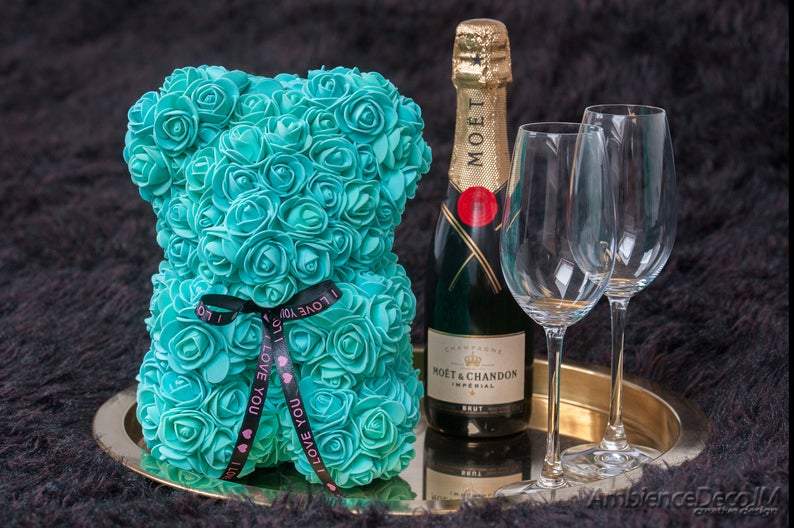 Cute Teddy Bear Toy Lovely Rose Bear Soft Toy - Artificial Rose Teddy Bear Artificial Rose Teddy Bear