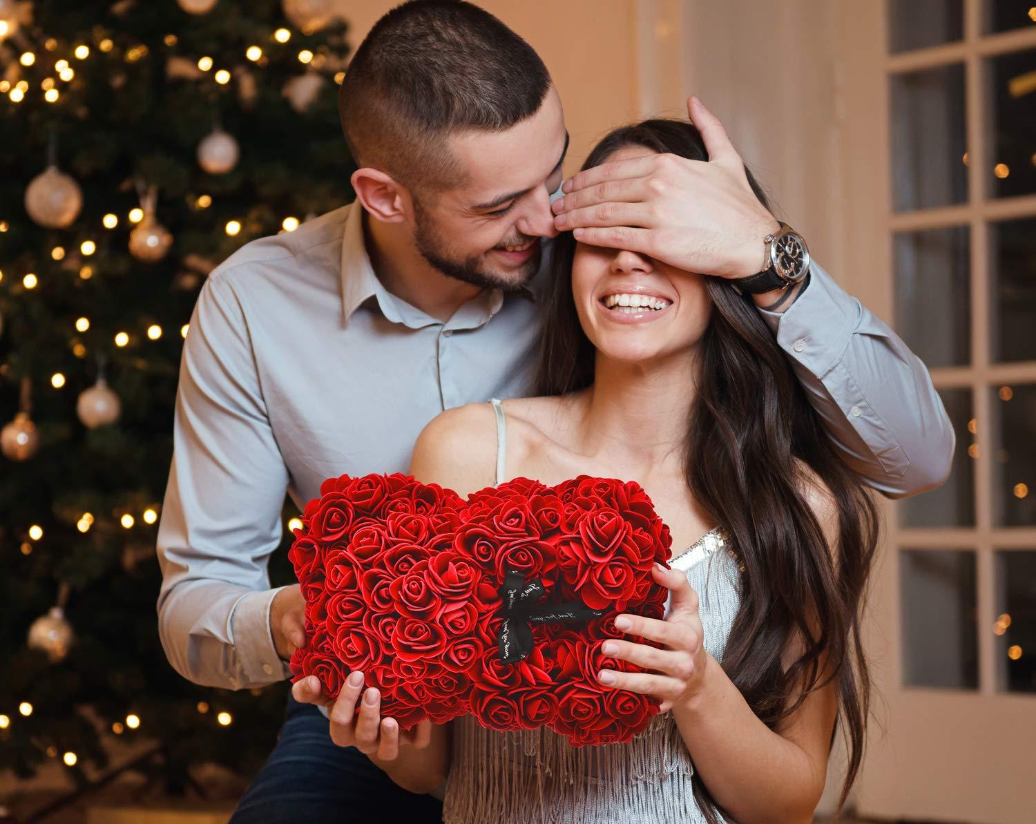 Cute Teddy Bear Toy Lovely Rose Bear Soft Toy - Artificial Rose Teddy Bear Artificial Rose Teddy Bear