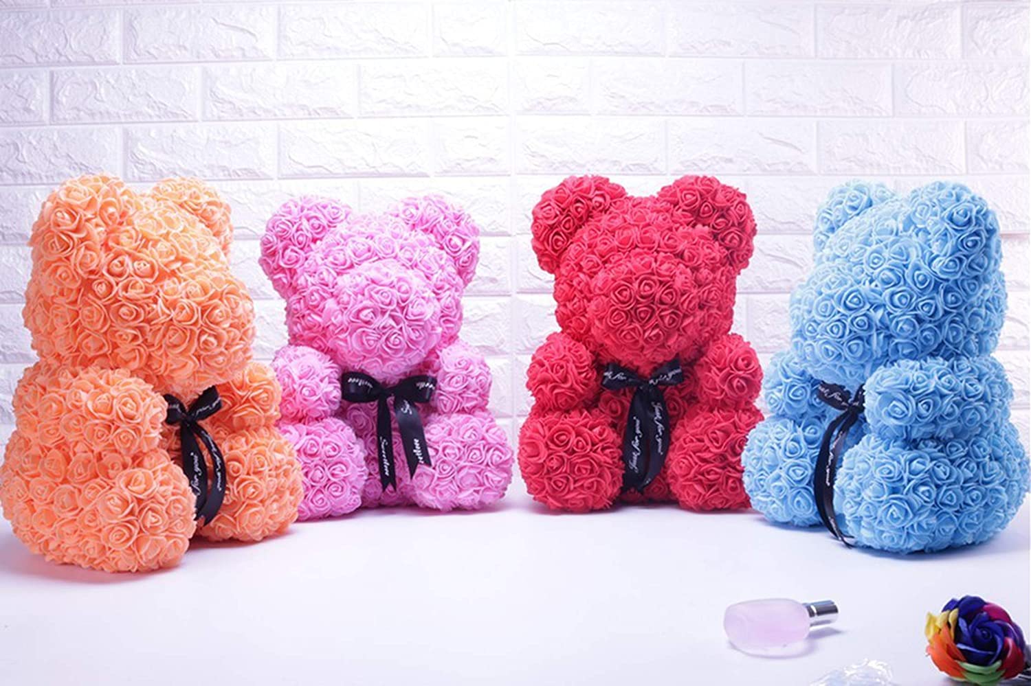 Cute Teddy Bear Toy Lovely Rose Bear Soft Toy - Artificial Rose Teddy Bear Artificial Rose Teddy Bear
