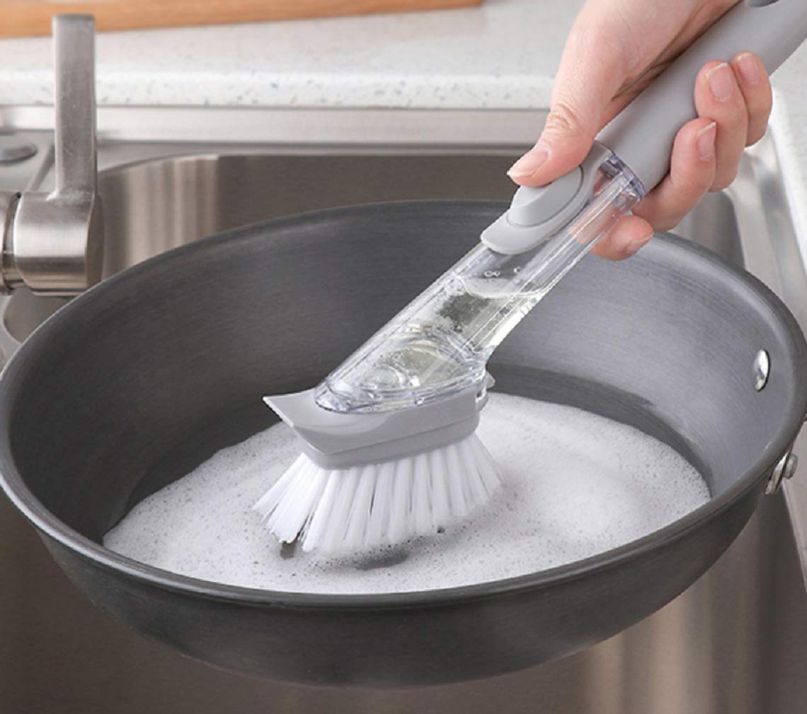 Dish Washing Brush with Soap Dispenser Utensil Cleaner Scrubber Dish Washing Brush With Soap Dispenser