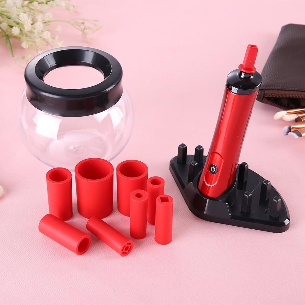 Electric Makeup Brush Cleaner Spinner Machine Tool Makeup Brush Cleaner Red Electric Makeup Brush Cleaner