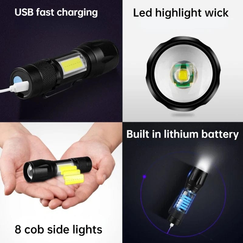 Everyday Flash Torch Light Recharchable battery Led Flashlight (70% off) Rechargeable Led Flashlight (70% off)