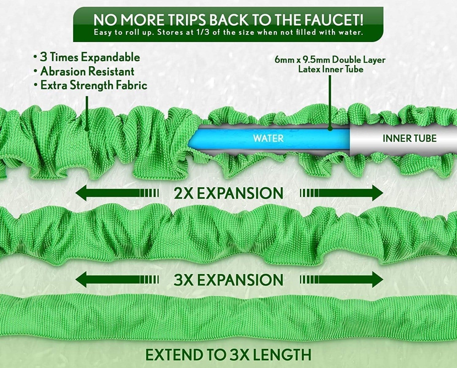 Expandable Garden Hose Retractable Collapsible Water Shrinking Hoses Garden Hoses & Reels 100 ft Expandable Garden Hose