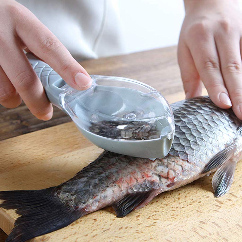 Fish Scaler Fish Scale Remover Cleaning Tool Scraper Handheld Light Blue Fish Scaler