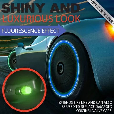 Fluorescent tire valve caps Blue / 4PCS Fluorescent tire valve caps