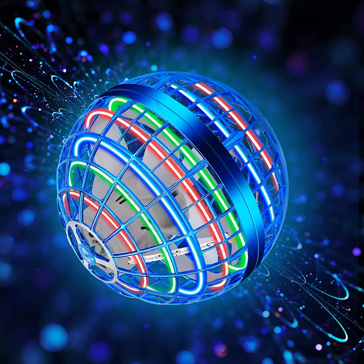 Flying Orb Ball Toy Mini Drone Boomerang Spinner for Kids Blue Flying Ball Toy