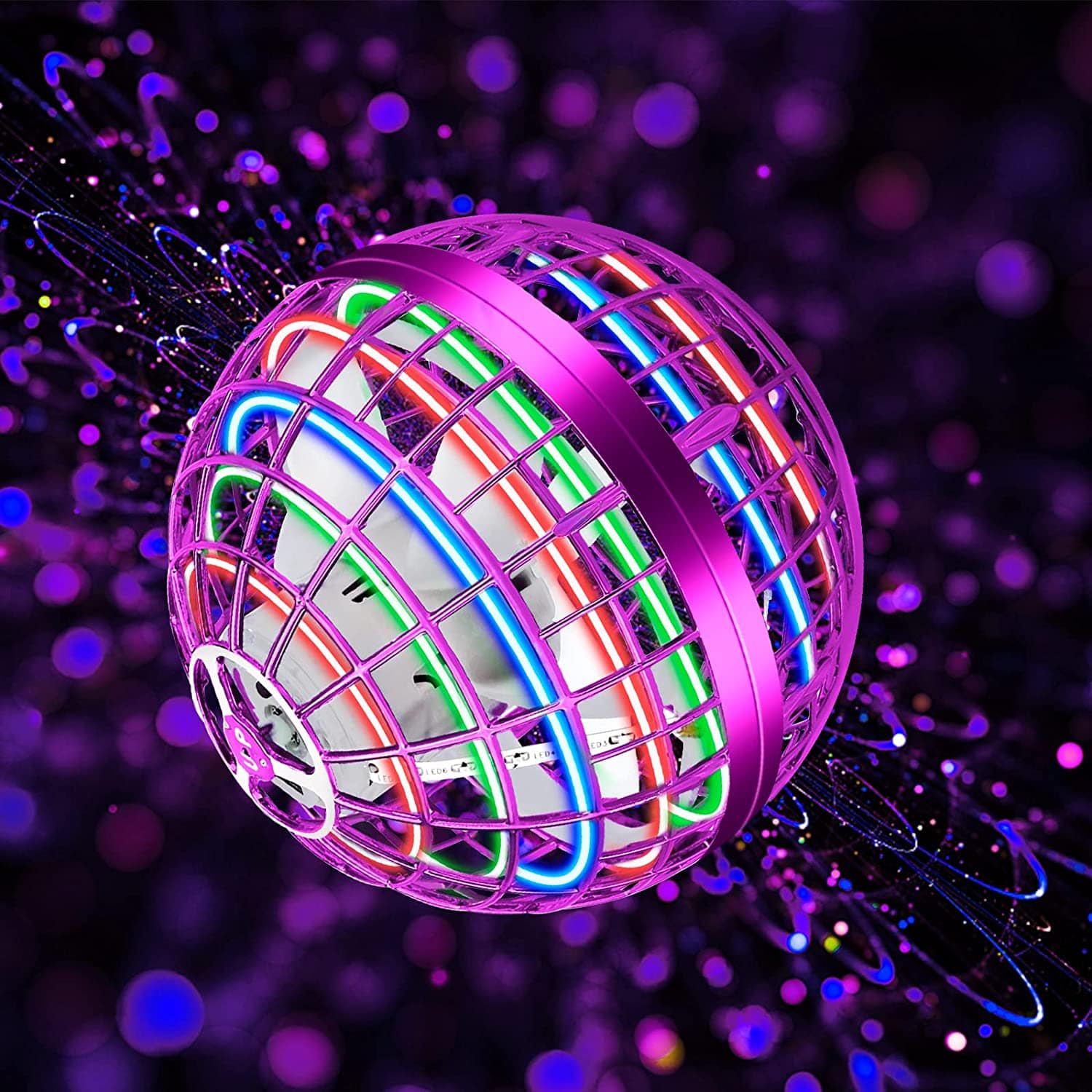 Flying Orb Ball Toy Mini Drone Boomerang Spinner for Kids Purple Flying Ball Toy