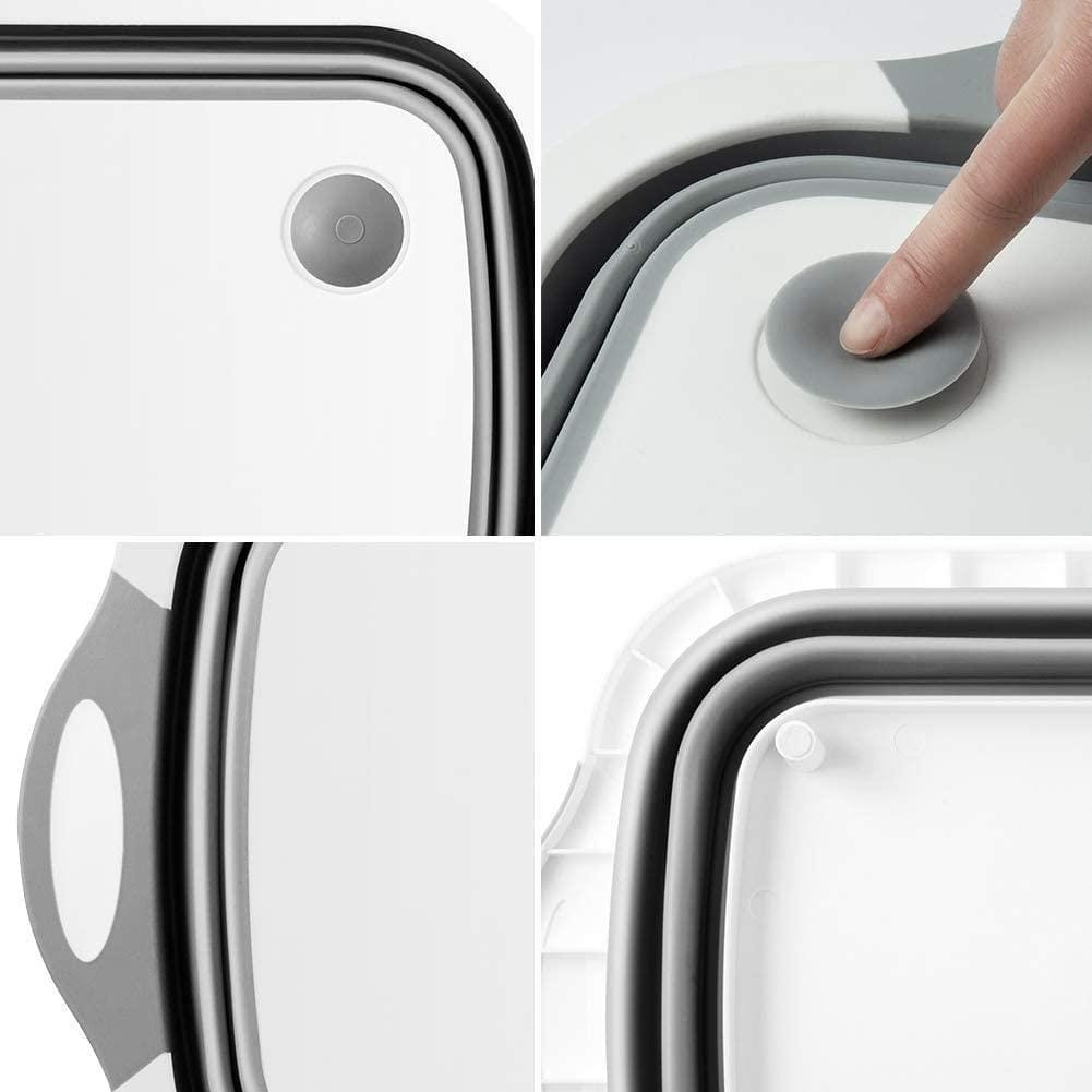 Folding Plastic Cutting Boards Chopping Dish Tub - 3-in-1 Collapsible Cutting Board Chopping Blocks 3-in-1 Collapsible Cutting Board