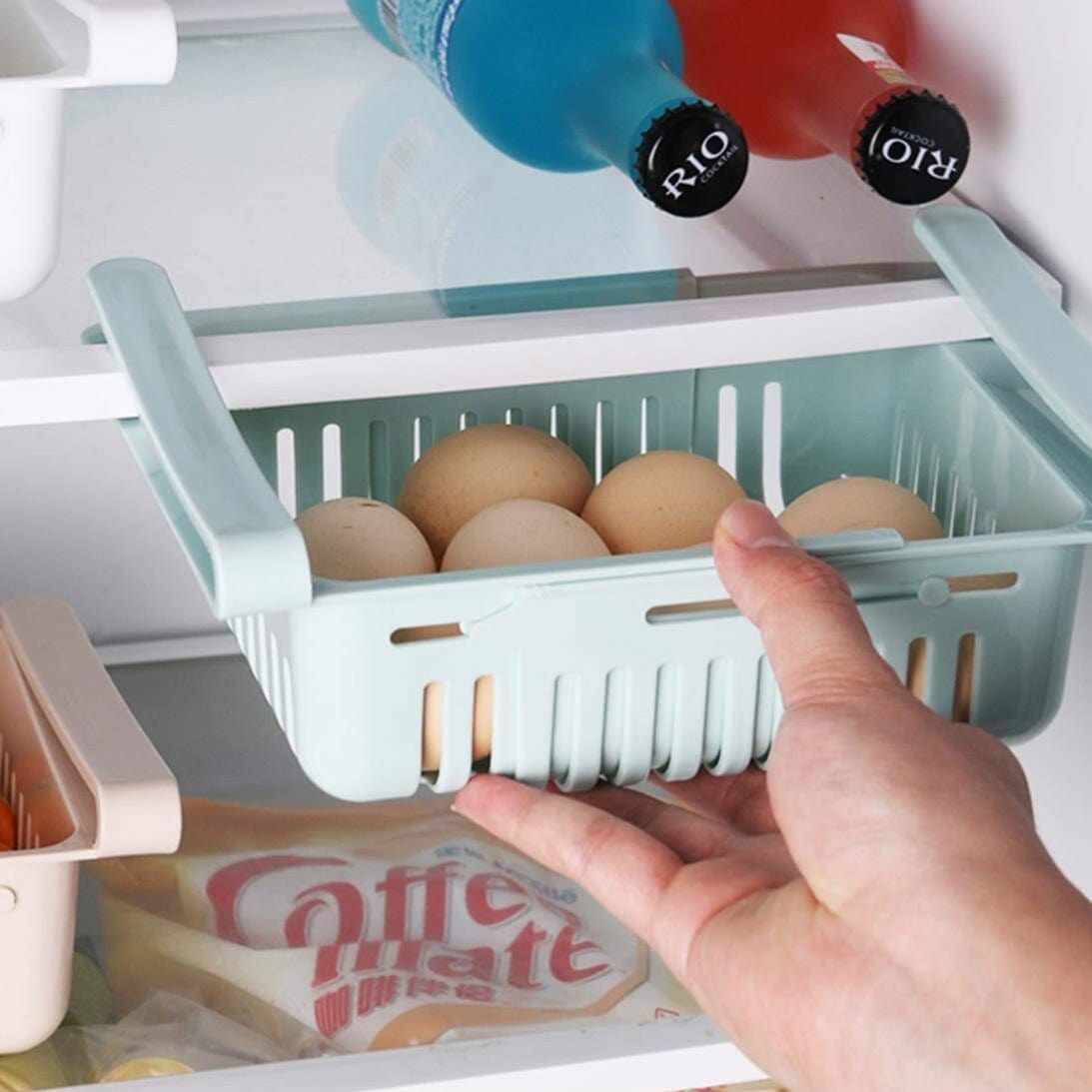 Fridge Container Organizer Freezer Storage Box Refrigerator Basket - Fridge Shelf Organizers Fridge Shelf Organizers (Pack of 4)