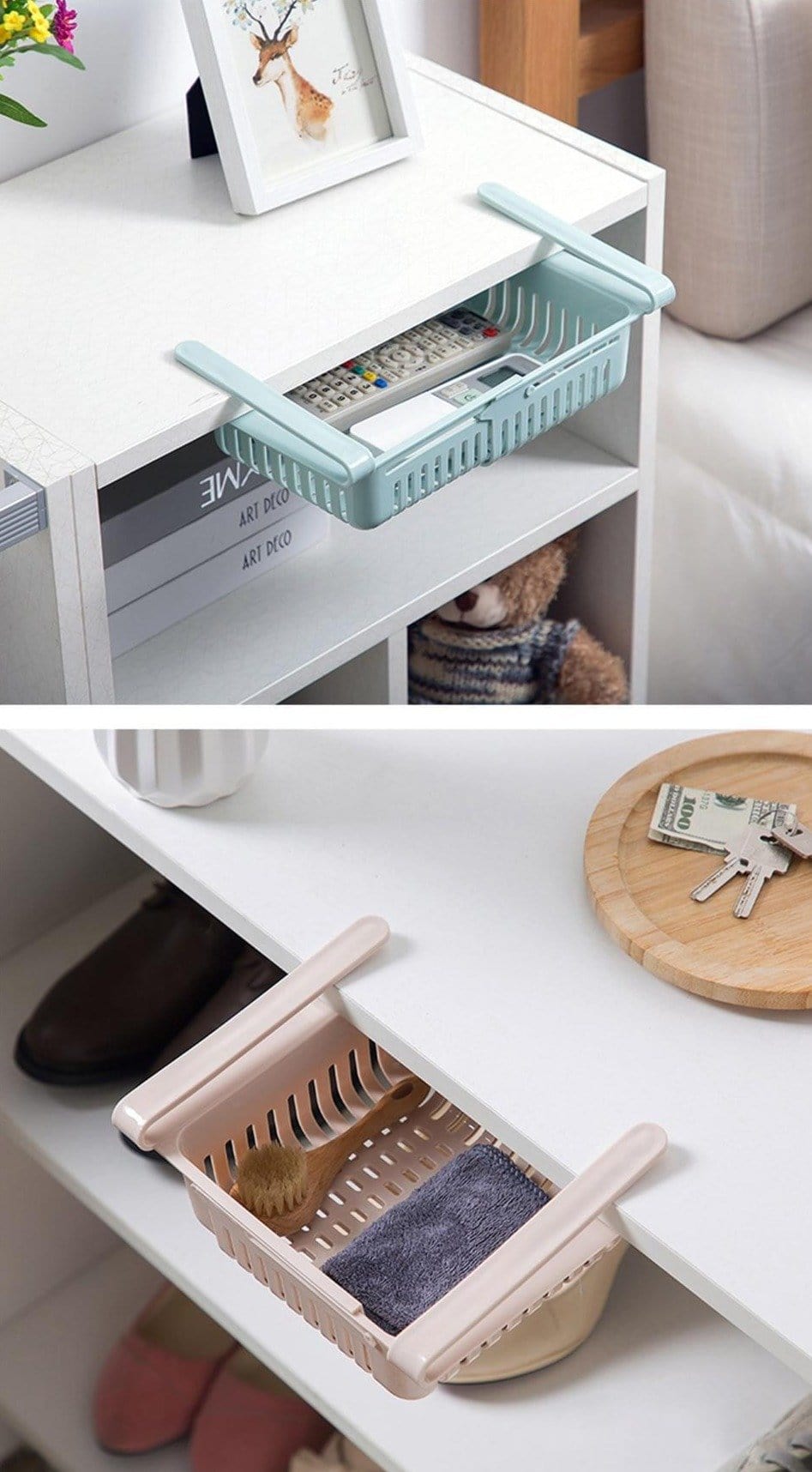 Fridge Container Organizer Freezer Storage Box Refrigerator Basket - Fridge Shelf Organizers Fridge Shelf Organizers (Pack of 4)