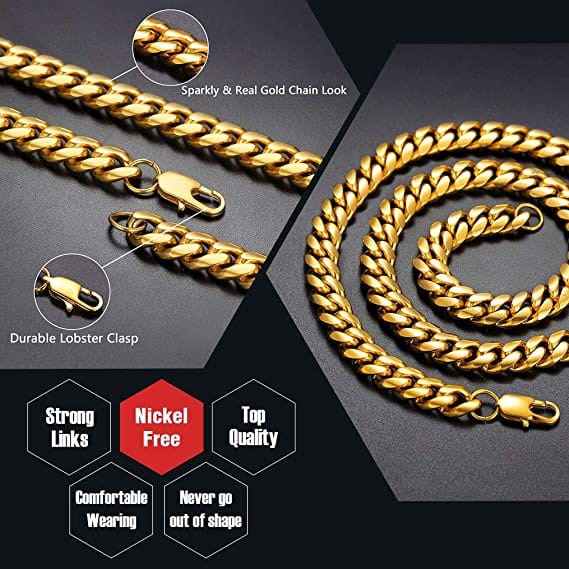 Gold Plated Chain For Men Necklace Coated Chain Jewellery Gold-Plated Chain