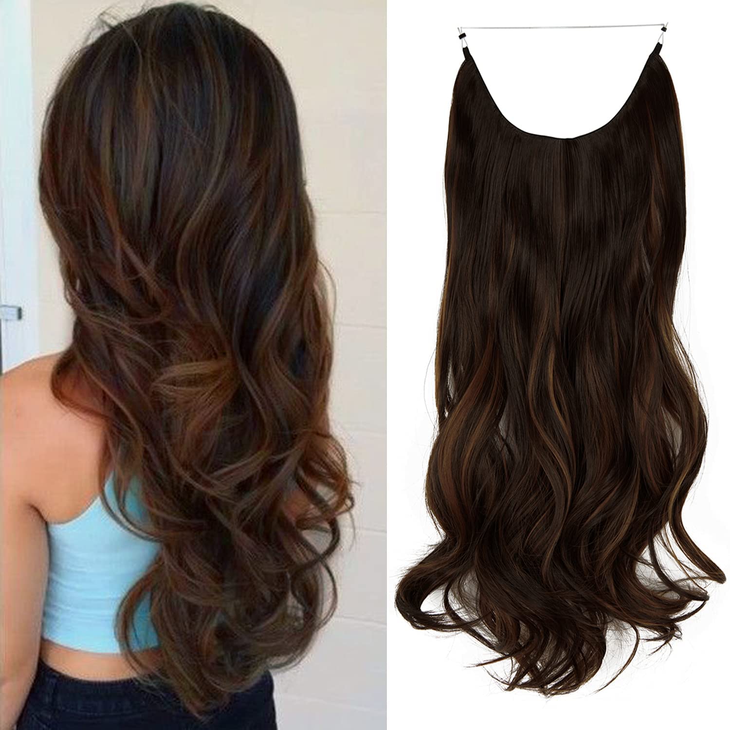 Hair Extensions Clip In Long Artificial Wig For Women - Halo Hair Extensions Halo Hair Extensions