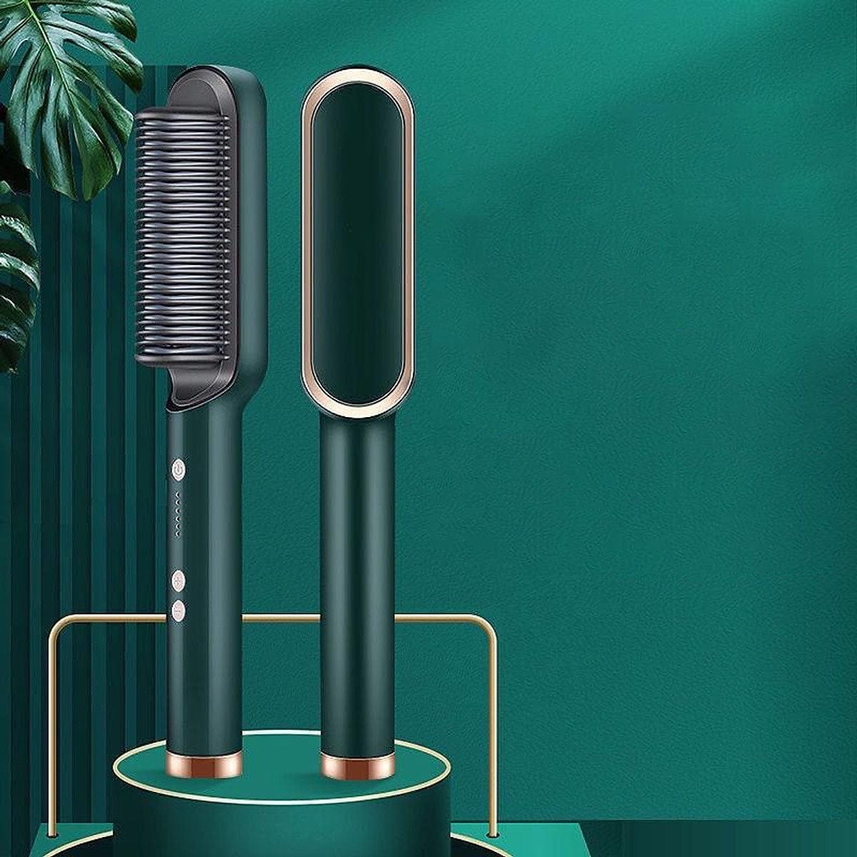 Hair Straightener Comb | Hair Straightening Brush Electric Comb Heat Straightener Green Hair Straightener Comb