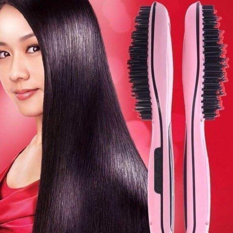 Heated Hair Straightening Brush Volumizer Anti Frizz Comb Heated Hair Straightening Brush