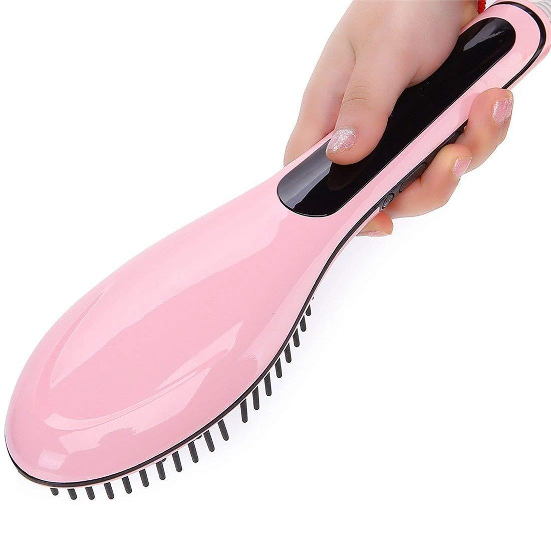 Heated Hair Straightening Brush Volumizer Anti Frizz Comb Heated Hair Straightening Brush
